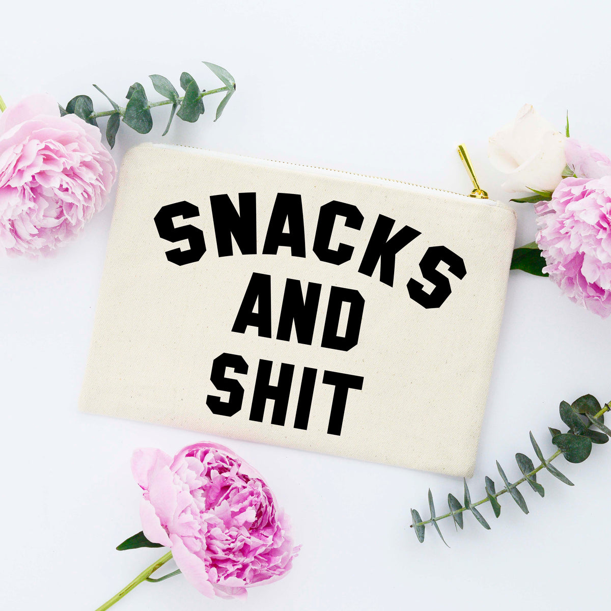 ‘Snacks and Shit’ Cosmetic Bag — IN STOCK