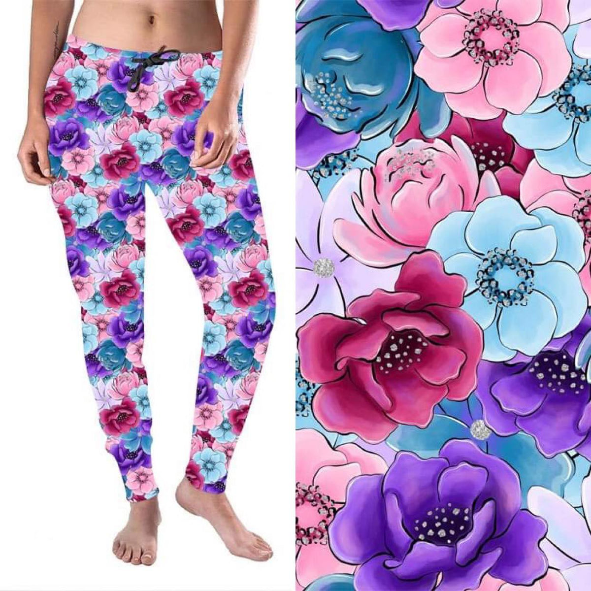 Blue Bouquet Joggers — IN STOCK