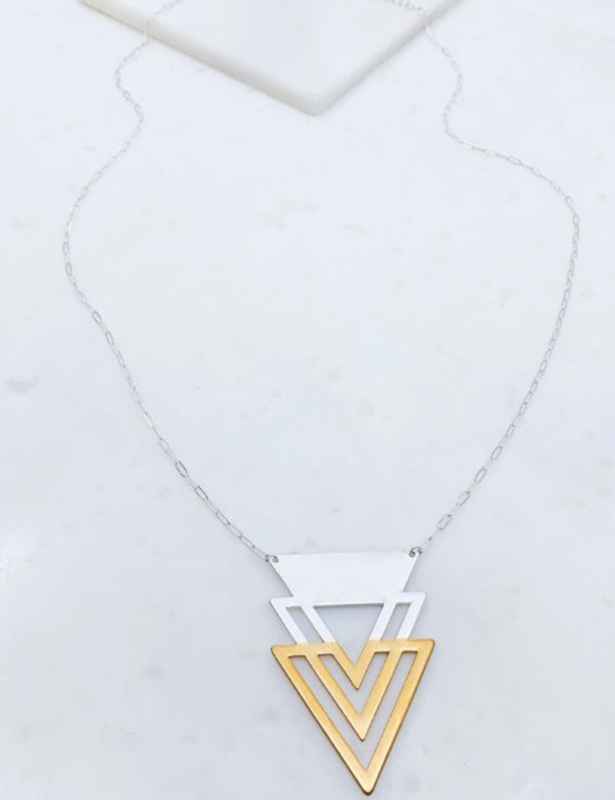Two Tone Arrow Necklace — IN STOCK