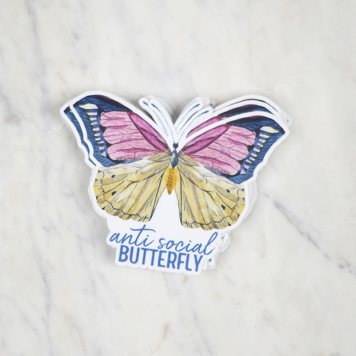 Anti Social Butterfly Sticker Decal — IN STOCK