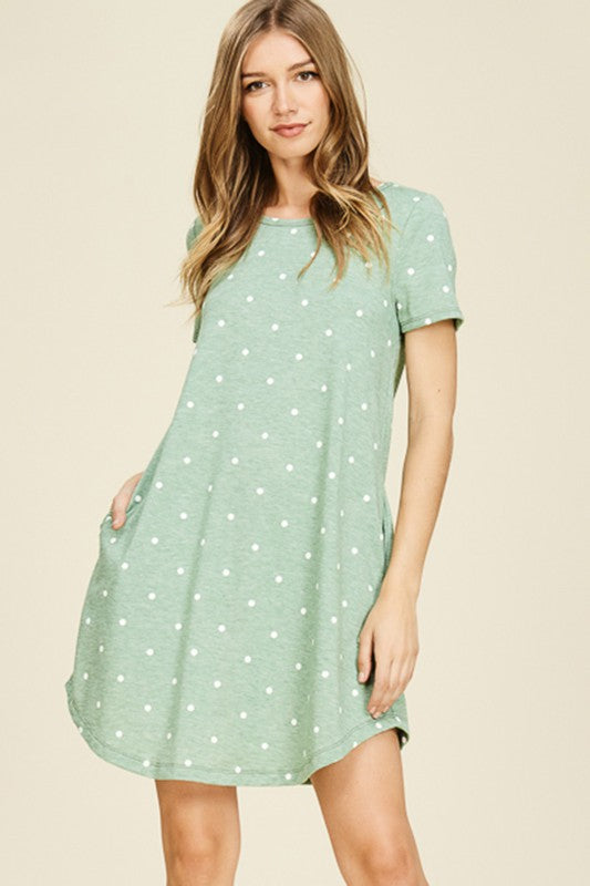 French Terry Polka Dot Dress — IN STOCK